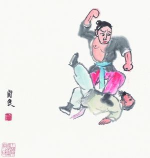 　　上海中国画院藏关良《戏剧人物》