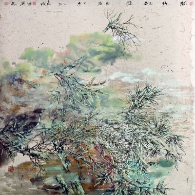 问竹几多悠（国画） 68×68厘米 2013年 邓建强