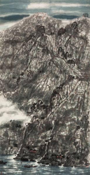 天上水中都是云 136x70cm 纸本设色 2006 （《中国当代名家画集 ·丁观加》 p169）