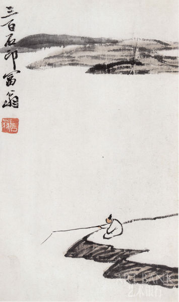 齐白石 《山水》 纸本水墨 110×44cm 1921 年