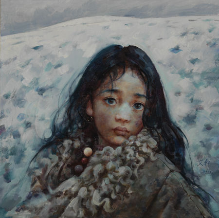 艾轩《藏女》62x62cm