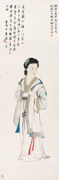 徐绍青 仕女 118×39.2cm 设色纸本 镜心 RMB：150,000 ~ 250,000