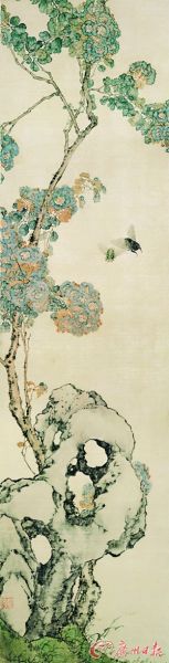 清 居廉 《花卉四屏（之四）》（仿真品）