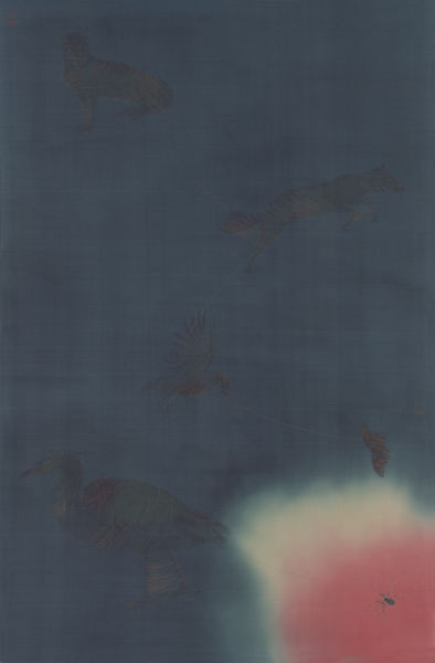 《蛛丝游记 b》 88.5x58.5cm 绢本 2014