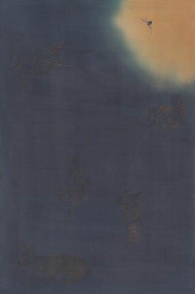 《蛛丝游记 c》 88.5x58.5cm 绢本 2014