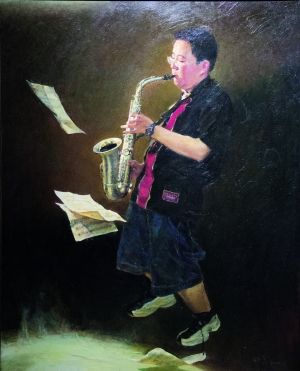 好一朵美丽的茉莉花，153X130cm，　　布面油画，2004，作者：赖征云