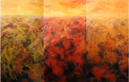 《未知空间系列》，葛峰，2005，布面油画，100x200cmx3