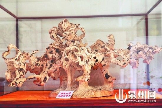 天然虫漏沉香展现出“龙凤呈祥”的造型