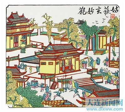 桃花坞的风景年画。